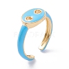 Brass Enamel Cuff Rings RJEW-A002-12G-4