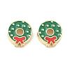 Christmas Brass Enamel Beads KK-I474-G13-1