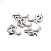Platinum Plated Alloy Letter Pendants X-PALLOY-J718-01P-R-2