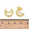 C-Shaped with Star Brass Micro Pave Clear Cubic Zirconia Cuff Earrings EJEW-L316-01G-12-5
