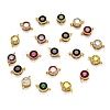 Real 18K Gold Plated Brass Micro Pave Cubic Zirconia Links Connectors ZIRC-L100-010G-1