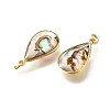Natural Paua Shell & Epoxy Resin Pendants KK-E794-02G-02-2
