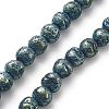 Electroplated Natural Lava Rock Beads Strands G-A251-D01-01A-2