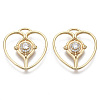 Brass Micro Pave Cubic Zirconia Pendants KK-R130-027G-NF-1