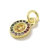 Brass Micro Pave Cubic Zirconia Charms KK-M283-25B-02-2