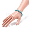 Synthetic Turquoise & Lampwork Evil Eye Round Beaded Stretch Bracelet BJEW-JB08713-02-3