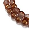 Frosted Transparent Glass Bead Strands GLAA-P065-10mm-13-4