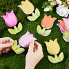 PVC Tulip Sculpture Display Decorations DJEW-WH0058-41-3
