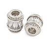 Rack Plating Brass Micro Pave Cubic Zirconia European Beads LS-KK-F089-31P-08-2