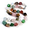 Natural Mixed Stone Nuggets Beaded Necklaces for Women Men NJEW-K388-01H-1