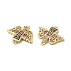 Brass Micro Pave Colorful Cubic Zirconia Connector Charms KK-E068-VB035-3