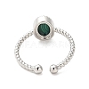 Natural Malachite Open Cuff Ring RJEW-M166-04P-E-1-3