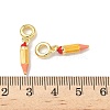 Brass Gold Enamel Pencil European Dangle Charms X-KK-K293-74G-3