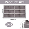12 Grids Rectangle Wood Covered with Velvet Jewelry Trinket Display Trays AJEW-WH20054-062F-02-2
