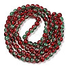 Two-Tone Crackle Baking Paint Transparent Glass Beads Strands CCG-T004-8mm-06-3