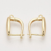 Brass Hoop Earring Findings with Latch Back Closure KK-T048-019G-NF-2