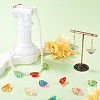 50Pcs 10 Colors Baking Paint and Golden Metal Enlaced Glass Beads DGLA-TA0001-64-7