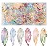 120Pcs 6 Colors Baking Paint Transparent Glass Pendants DGLA-FS0001-18-1