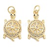 Brass Pave Clear Cubic Zirconia Pendants KK-U009-12G-G-1