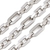 201 Stainless Steel Oval with Square Link Chains CHS-H118-16P-1