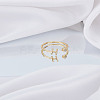 1Pc Brass Micro Pave Clear Cubic Zirconia Open Cuff Rings for Women RJEW-LP0002-37H-3