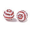 Striped Resin Rhinestone Beads OACR-A037-01H-2