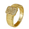 Brass Micro Pave Clear Cubic Zirconia Finger Rings FS-WGEE21A-03-5