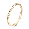 Roman Numeral Brass Hinged Bangle with Crystal Rhinestone for Women BJEW-S118-126G-2