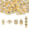 20Pcs 5 Styles Brass Pave Clear Cubic Zirconia Links Connector Charms KK-FS0002-05-1