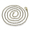 Brass Cable Chains Necklace Making MAK-N029-01AB-3