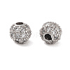 Round Brass Micro Pave Cubic Zirconia Beads ZIRC-N016-01P-4MM-1