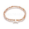 Faceted Glass Beads Stretch Bracelets BJEW-JB04138-03-1