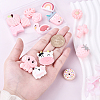 15Pcs 15 Styles Food Grade Eco-Friendly Silicone Focal Beads SIL-YW0001-51-7