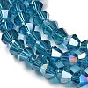 Transparent Electroplate Glass Beads Strands EGLA-A039-T6mm-B01-3
