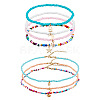Moon & Star & Padlock Alloy Pendant Necklaces & Stretch Bracelets SJEW-FI0001-13-1