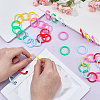 250Pcs 5 Colors Plastic Loose Leaf Book Binder Rings KY-OC0001-49-3