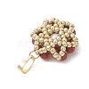 Natural Red Jasper Faceted Round Cluster Flower Pendants PALLOY-MZ01197-01-4