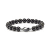 Natural Obsidian & Coconut & Synthetic Hematite Beads Stretch Bracelets Set BJEW-JB07501-4