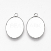 Tarnish Resistant 304 Stainless Steel Pendant Cabochon Settings STAS-T008-123-1