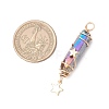 3Pcs 3 Styles Electroplated Natural Quartz Crystal Pointed Copper Wire Wrapped Pendants PALLOY-JF03766-01-2
