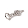 Brass Micro Pave Cubic Zirconia Charms ZIRC-F132-11P-3