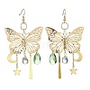 Butterfly & Moon & Star Brass Chandelier Earrings EJEW-TA00361-2