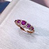 Flat Round Natural Garnet Finger Rings FS-WG33969-01-3