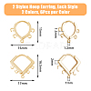 DICOSMETIC 24Pcs 4 Styles Brass Hoop Earring Finding KK-DC0003-15-2