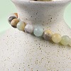 Natural Flower Amazonite Bead Stretch Bracelets X-BJEW-K212-A-007-4