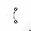 Round 304 Stainless Steel Rhinestone Eyebrow Curved Barbell Rings WGCF9EA-06-1