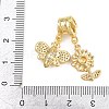 Spring Brass Pave Clear Cubic Zirconia Pendants KK-H268-13A-G-3