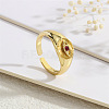 Brass Micro Pave Cubic Zirconia Cuff Rings for Women FS-WG0CF5A-02-1