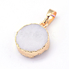 Natural Drusy Agate Flat Round Pendants G-P089-54-3