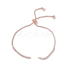 Brass Rhinestone Tennis Slider Bracelet Makings KK-E068-VD015-3-1